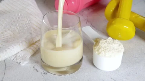 Vanilla protein shake Stock Footage 201423140