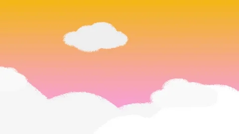 Vanilla sky and white clouds hand-drawn animation in flat style, 2d motion .. Stock Footage 279140564