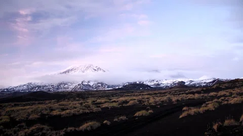 Vanilla sky in the mountains Time lapse Stock Footage 35884565