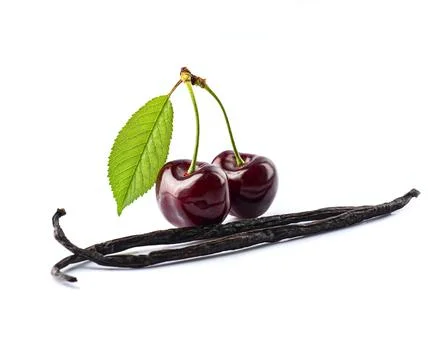 Vanilla steak with cherry berry Foto stock
