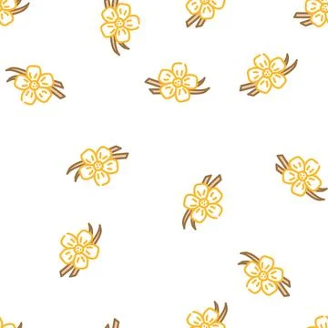 Vanilla sticks vector seamless pattern Stock Illustration