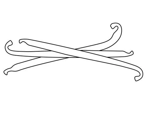 Vanilla stitch - vector linear illustration for coloring book or logo. Outline. Stock Illustration