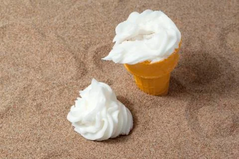 Vanilla sundae in beach Stock Photos