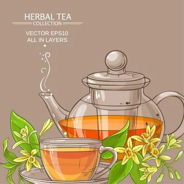 Vanilla tea illustration Stock Illustration