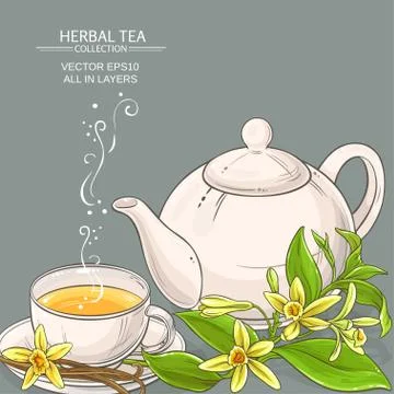 Vanilla tea illustration Stock Illustration