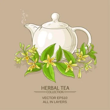 Vanilla tea illustration Stock Illustration