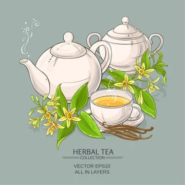 Vanilla tea illustration Stock Illustration