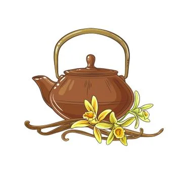 Vanilla tea illustration Stockillustratie