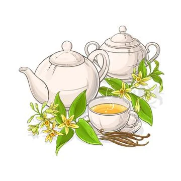 Vanilla tea illustration Stockillustratie