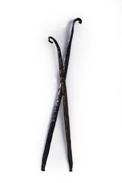 Vanilla on white background Stock Photos