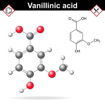 Vanillic acid molecule flavoring agent Stock Illustration
