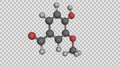 Vanillin molecule modell rotating Stock Footage 67637947