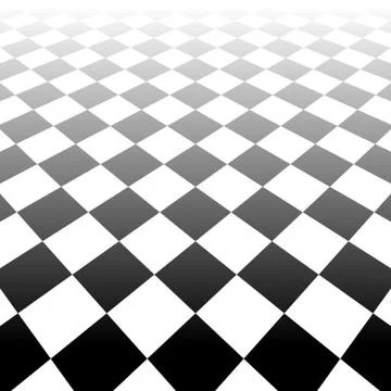 Vanishing checkered surface. 3d surface in perspective. Vector background. Stock Illustration