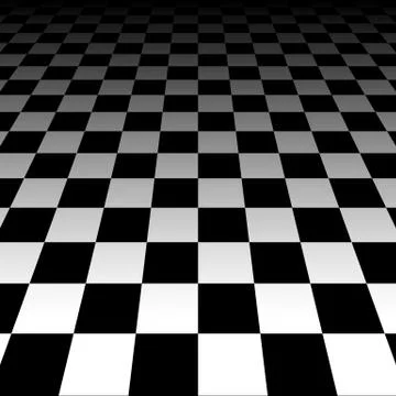 Vanishing checkered surface. 3d surface in perspective. Vector background. Stock Illustration