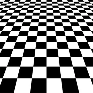Vanishing checkered surface. 3d surface in perspective. Vector background. Stock-Illustration