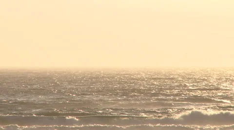 Vanishing Horizon Over Glowing Waves Stock Footage 40703626