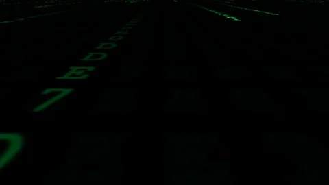 Vanishing Point Matrix: Green Digital Code Fading into Darkness Stock Footage 339178407