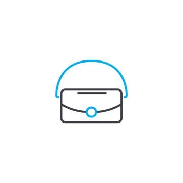 Vanity bag vector thin line stroke icon. Vanity bag outline illustration, linear Illustration