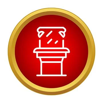 Vanity dressing table mirror outline icon design Stock Illustration