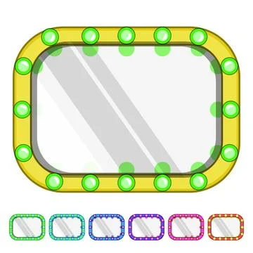Vanity makeup mirror frame cartoon vector graphic Stock Illustration