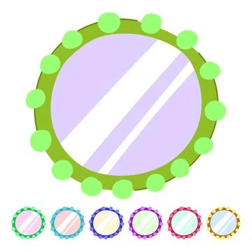 Vanity makeup mirror frame vector cartoon graphic Stock Illustration