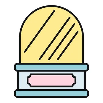 Vanity mirror flat icon representing beauty and reflection Stock Illustration