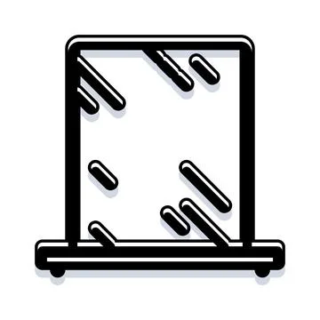 Vanity mirror with reflection lines icon Stock Illustration