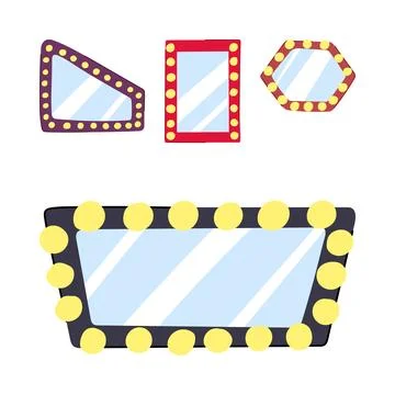 Vanity mirrors with light bulbs for makeup Stockillustratie