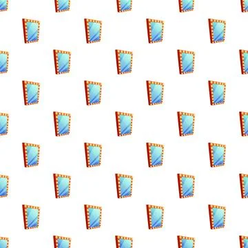 Vanity mirrors with light bulbs repeating seamless pattern Stock Illustration