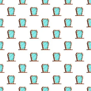 Vanity mirrors with light bulbs repeating pattern Stockillustratie