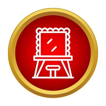 Vanity parlor table with mirror and stool icon Stock Illustration