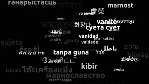 Vanity Translated in 56 Worldwide Languages Endless Looping 3d Zooming Wordcl Video stock 145196500