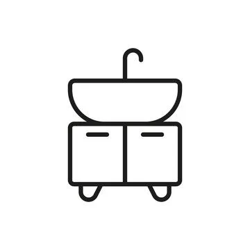 Vanity unit bathroom icon vector basic design simple and modern Stock Illustration