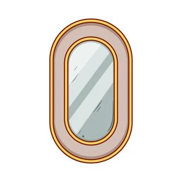 Vanity wall mirror cartoon vector illustration 库存插图