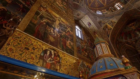 Vank Cathedral interior Stock Footage