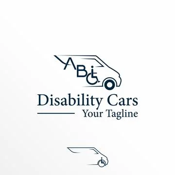 Vans car logo free vector stock. Wheelchair abstract design concept. Illustrazione stock