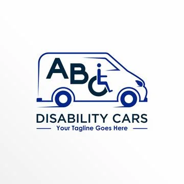 Vans car logo free vector stock. Wheelchair abstract design concept. Illustrazione stock