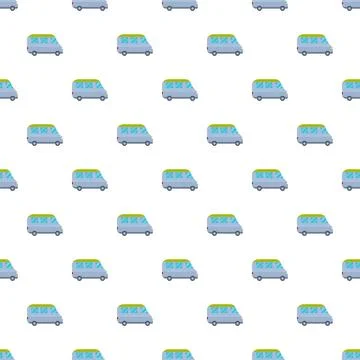 Vans forming a repeating pattern on a white background Stock Illustration