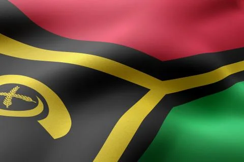 Vanuatu 3d flag Stock Illustration