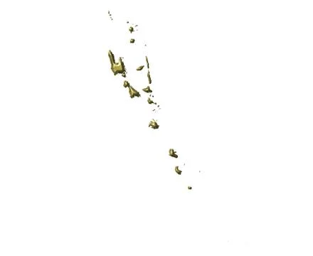 Vanuatu 3d golden map Stock Illustration