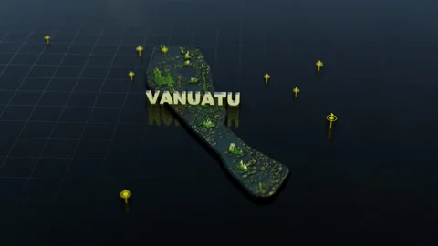 Vanuatu 3D Map With Animation Stock Footage 311533585
