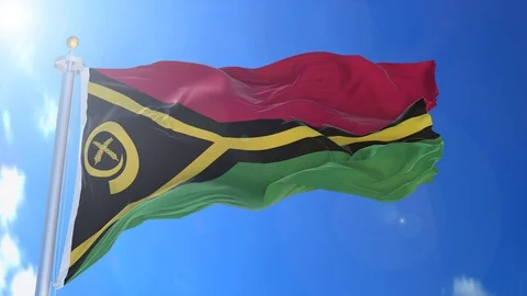 Vanuatu animated flag pack in 3D and isolated background Stock Footage 119930881