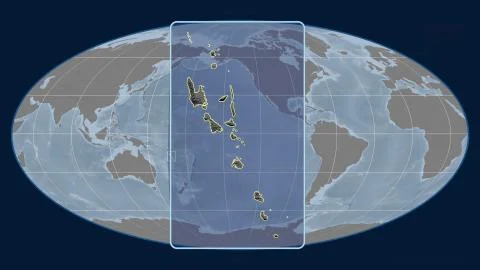 Vanuatu - bilevel. Mollweide, centered Illustrazione stock