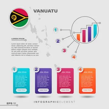 Vanuatu Chart Infographic Element Stock Illustration