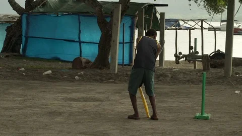 Vanuatu cricket game Stock Footage 76503987