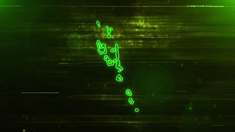 Vanuatu Digital Futuristic Glitch Map Stock Footage 333668771