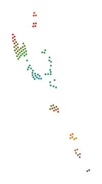 Vanuatu dotted map. Digital style shape of Vanuatu. Tech icon of the countr.. Stock Illustration