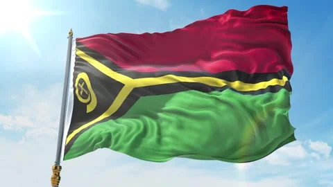 Vanuatu Flag 4K Stock Footage 342795862
