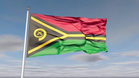 Vanuatu Flag Animation With Sky And Cloud Stock Footage 273384802