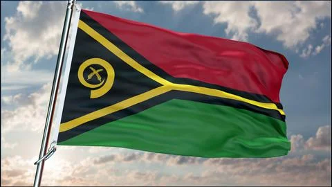 Vanuatu flag background realistic waving in the wind 8K Ilustración de archivo